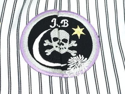 平和屋着物[]七五三　男の子　祝着・羽織・長襦袢(単衣)・行灯袴・小物セット　髑髏 ドクロ 星 スター 間道　金彩　DABG3132ma