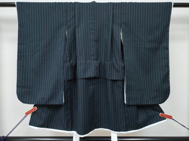 平和屋着物[]七五三　男の子　祝着・長襦袢(単衣)・被布セット　間道　洗える着物　DABG3133ma