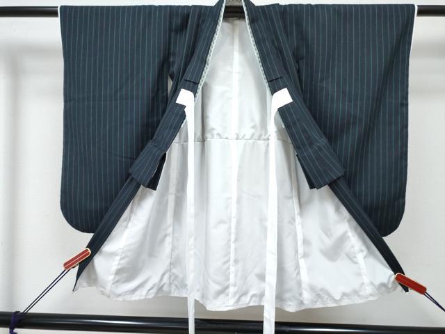 平和屋着物[]七五三　男の子　祝着・長襦袢(単衣)・被布セット　間道　洗える着物　DABG3133ma