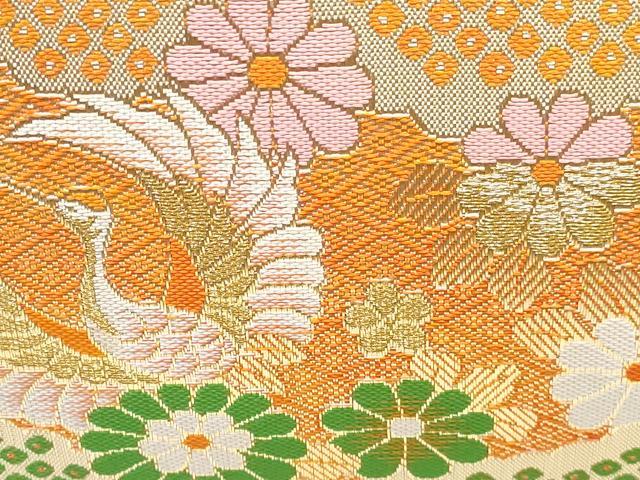 平和屋着物[]和装小物　女の子　子供　草履・バッグ・帯揚げ・しごきセット　飛鶴花文　金糸　箱付き　逸品　DABG3136ma　