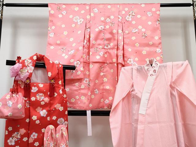 平和屋着物[]七五三 女の子 ３歳 祝着 三つ身 長襦袢(単衣・半衿刺繍)・被布・草履・小物セット 花尽くし 箱付き DABG3146ma