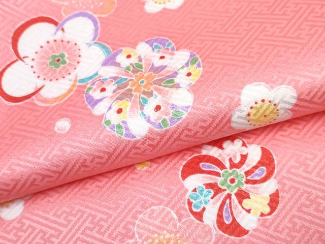 平和屋着物[]七五三　女の子　３歳　祝着　三つ身　長襦袢(単衣・半衿刺繍)・被布・草履・小物セット　花尽くし　箱付き　DABG3146ma