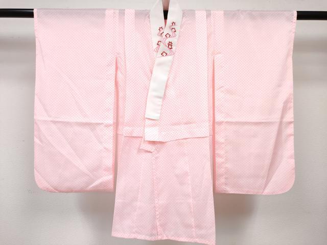 平和屋着物[]七五三　女の子　３歳　祝着　三つ身　長襦袢(単衣)・被布・草履・小物セット　風車 折り鶴鞠花文 金彩　箱付き　DABG3151ma
