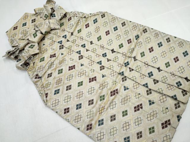 平和屋着物[]七五三　男の子　行灯袴・帯・雪駄・小物セット　菱文　金糸　箱付き　DABG3156ma