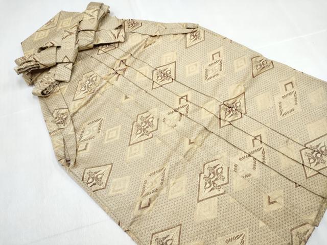 平和屋着物[]七五三　男の子　行灯袴・帯・雪駄・小物セット　双鶴菱文　金糸　箱付き　DABG3157ma