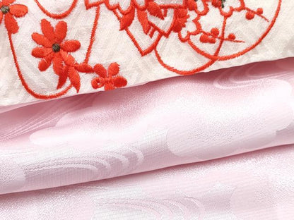 平和屋着物[]七五三　女の子　３歳　祝着　三つ身　長襦袢(袷・半衿刺繍)セット　友禅　花車文　暈し染め　逸品　DABG3167ma