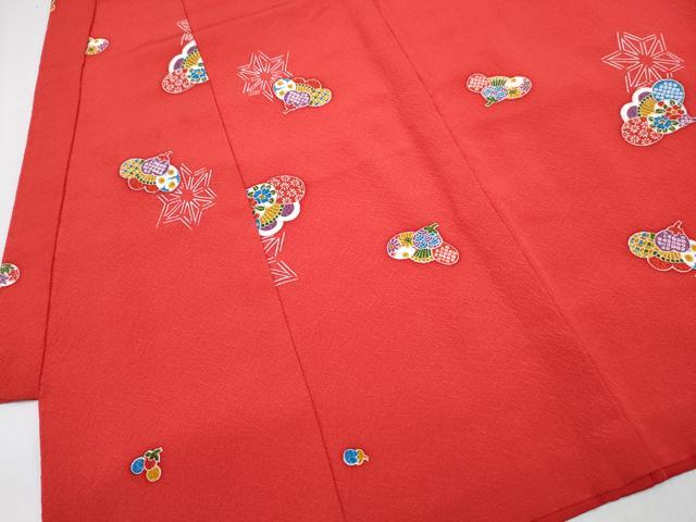 平和屋着物[]七五三　女の子　３歳　祝着　三つ身　長襦袢(袷・半衿刺繍)セット　麻の葉梅花文　逸品　DABG3169ma