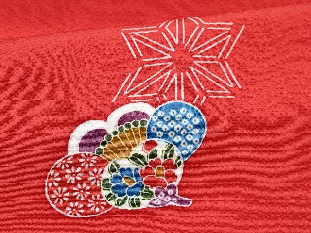 平和屋着物[]七五三　女の子　３歳　祝着　三つ身　長襦袢(袷・半衿刺繍)セット　麻の葉梅花文　逸品　DABG3169ma