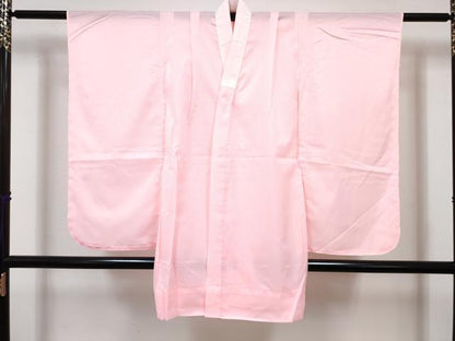 平和屋着物[]七五三　女の子　７歳　祝着　四つ身　襦袢(単衣)セット　花車文　暈し染め　金彩　DABG3173ma