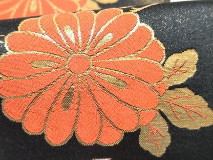 平和屋着物[]女の子　子供　つけ帯　飛鶴花文　黒地　金糸　DABG3183ma