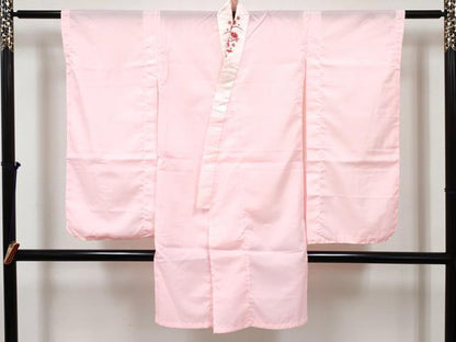 平和屋着物[]七五三　女の子　７歳　祝着　四つ身　襦袢(単衣)・袋帯・小物セット　御所車花文　暈し染め　金彩　洗える着物　DABG3193ma