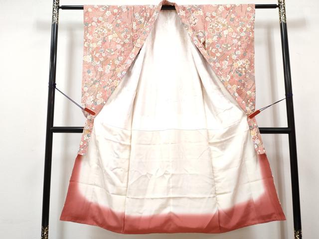 平和屋着物[]七五三　女の子　７歳　祝着　四つ身　襦袢(無双仕立て)・袋帯・小物セット　枝梅文　金彩　逸品　DABG3194ma