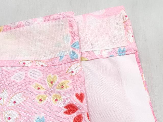 平和屋着物[]ベビー着物　二部式　女の子　子供　被布・草履セット　鞠花文　暈し染め　金彩　洗える着物　DABG3195ma
