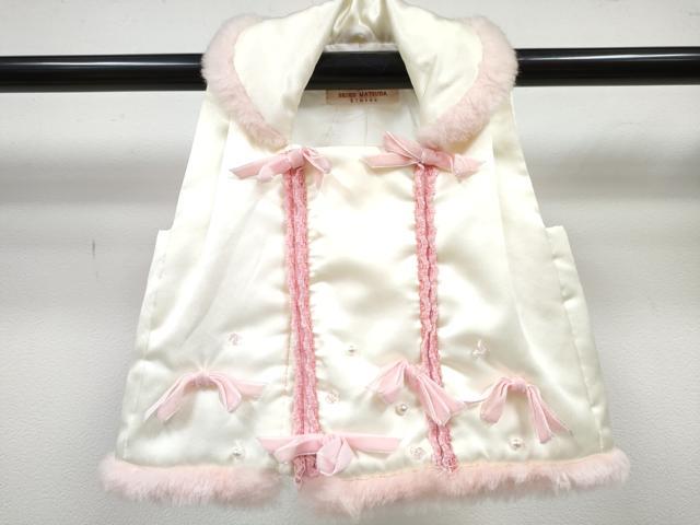 平和屋着物[]ベビー着物　松田聖子　SEIKOMATSUDA　女の子　子供　襦袢(単衣)・被布セット　花丸文　DABG3198ma