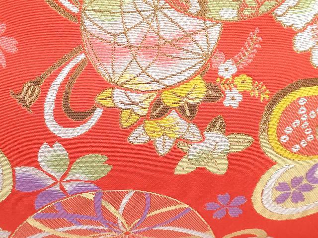 平和屋着物[]和装小物　女の子　子供　草履・バッグ・帯締め・小物セット　鞠花文　金銀糸　箱付き　逸品　DABG3203ma