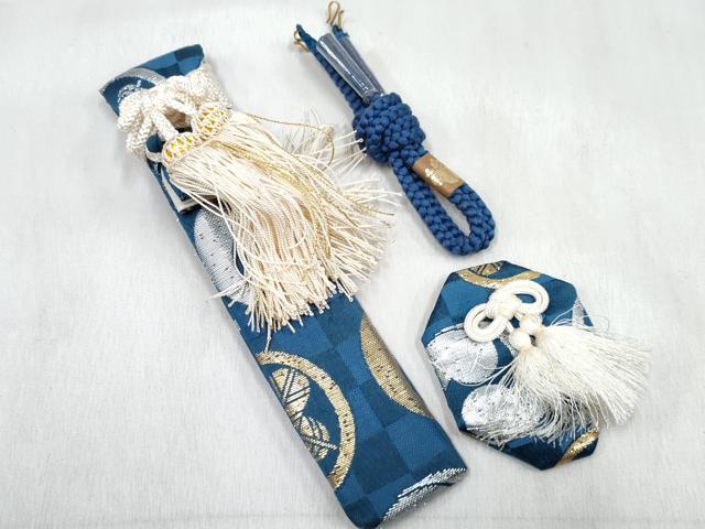 平和屋着物[]七五三　男の子　行灯袴・帯・草履・小物セット　鷹の羽　金銀糸　箱付き　DABG3207ma