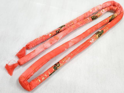 平和屋着物[]和装小物　女の子　子供　草履・バッグ・帯締め・小物セット　花蝶文　金糸　箱付き　逸品　DABG3211ma