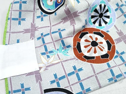 平和屋着物[]男の子　子供　二部式　被布セット　刺繍　兜　源氏車文　金糸　DABG3214ma