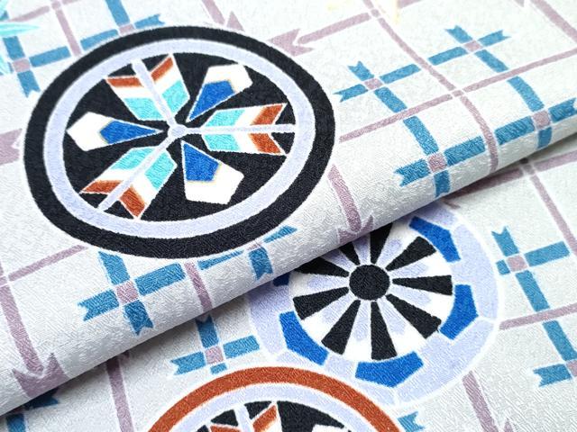 平和屋着物[]男の子　子供　二部式　被布セット　刺繍　兜　源氏車文　金糸　DABG3214ma