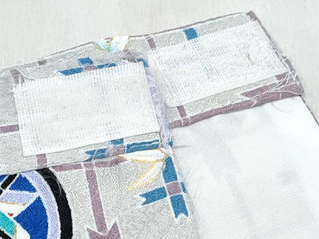 平和屋着物[]男の子　子供　二部式　被布セット　刺繍　兜　源氏車文　金糸　DABG3214ma