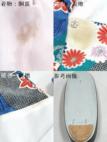平和屋着物[]七五三 女の子 ３歳 祝着 三つ身 長襦袢(単衣)・被布・小物セット 花尽くし 暈し染め 金彩 鬼しぼ縮緬 洗える着物 DABG3219ma