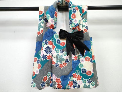 平和屋着物[]七五三 女の子 ３歳 祝着 三つ身 長襦袢(単衣)・被布・小物セット 花尽くし 暈し染め 金彩 鬼しぼ縮緬 洗える着物 DABG3219ma