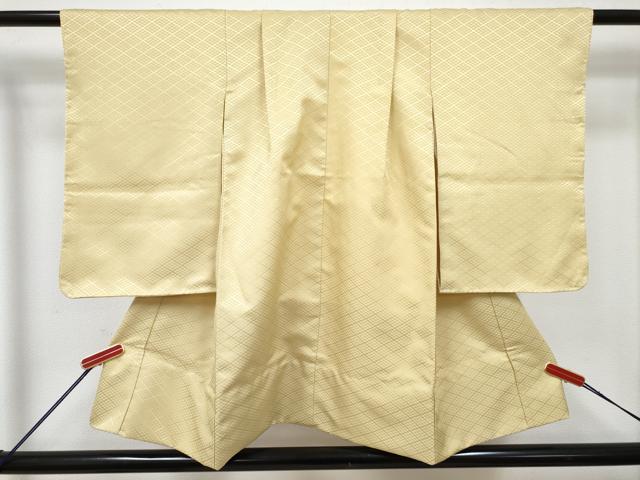 平和屋着物[]七五三　男の子　祝着・羽織セット　手描き　レグホーン色　武士　立波松文　暈し染め　金彩　DABG3227ma