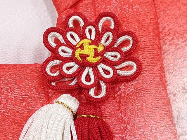 平和屋着物[]七五三　女の子　３歳　祝着　三つ身　被布セット　鞠花蝶文　暈し染め　金彩　DABG3235ma