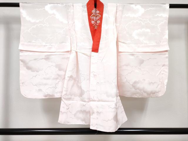 平和屋着物[]七五三　女の子　３歳　祝着　三つ身　長襦袢(袷・半衿刺繍)セット　絞り　花丸文　金彩　逸品　DABG3239ma
