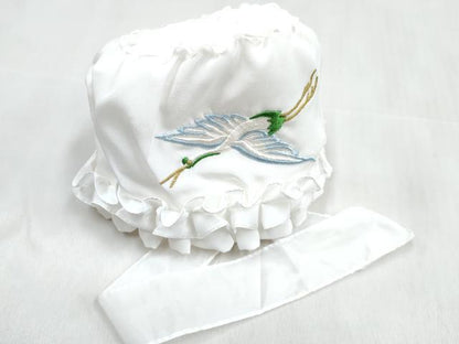 平和屋着物[]男の子 子供 ベビーセレモニー スタイ・帽子・お守り袋セット 総刺繍 立波飛鶴文 金糸 洗える着物 DABG3249ma