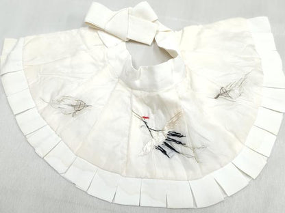 平和屋着物[]男の子 子供 ベビーセレモニー スタイ・帽子セット 総刺繍 飛鶴文 逸品 DABG3250ma