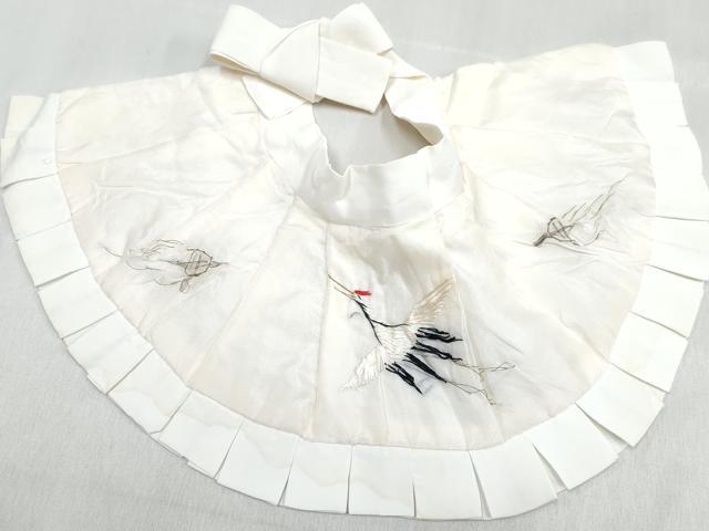 平和屋着物[]男の子 子供 ベビーセレモニー スタイ・帽子セット 総刺繍 飛鶴文 逸品 DABG3250ma