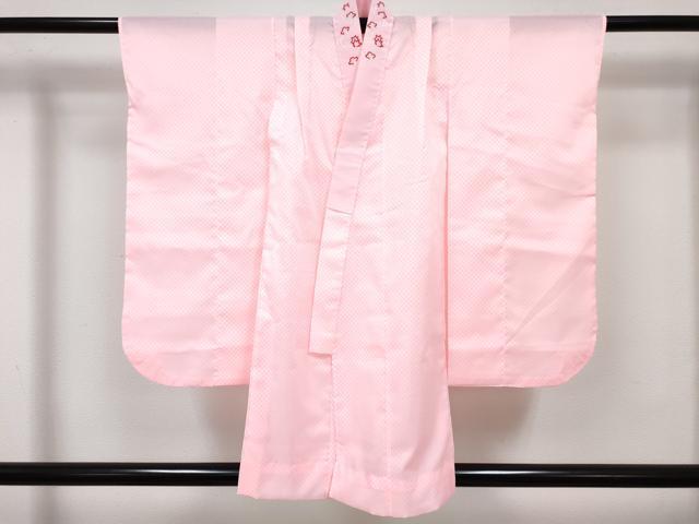 平和屋着物[]七五三　女の子　３歳　祝着　三つ身　長襦袢(単衣・半衿刺繍)セット　御所車花文　暈し染め　金彩　DABG3254ma