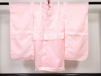 平和屋着物[]七五三　女の子　３歳　祝着　三つ身　長襦袢(単衣・半衿刺繍)セット　鞠花文　暈し染め　金彩　DABG3258ma