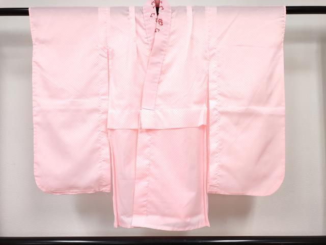平和屋着物[]七五三　女の子　３歳　祝着　三つ身　長襦袢(単衣・半衿刺繍)セット　鞠花文　暈し染め　金彩　DABG3258ma