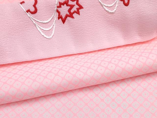 平和屋着物[]七五三　女の子　３歳　祝着　三つ身　長襦袢(単衣・半衿刺繍)セット　鞠花文　暈し染め　金彩　DABG3258ma