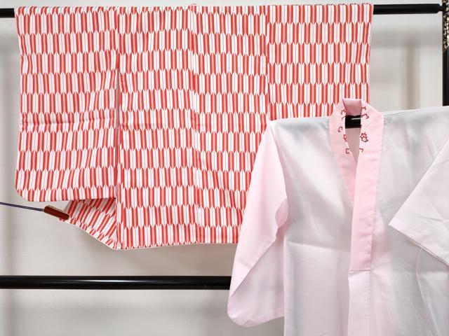平和屋着物[]七五三　女の子　子供　長襦袢(単衣・半衿刺繍)セット　矢羽文　DABG3259ma