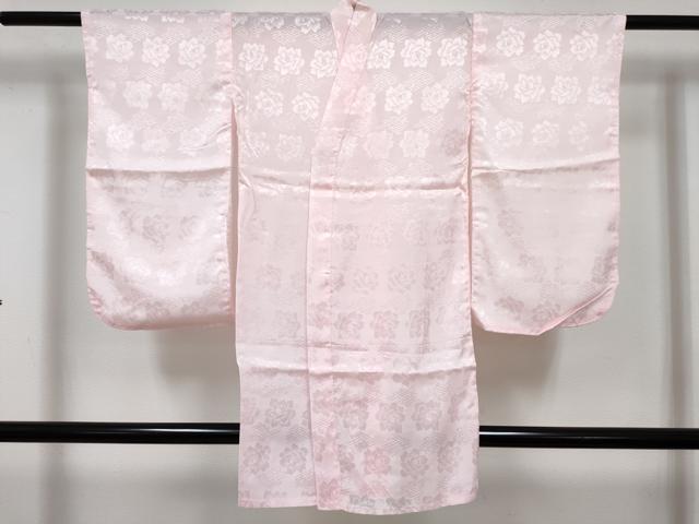 平和屋着物[]七五三　女の子　３歳　祝着　三つ身　長襦袢(無双仕立て)セット　駒刺繍　御所車花文　金彩　DABG3260ma