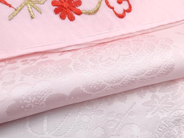 平和屋着物[]七五三　女の子　３歳　祝着　三つ身　長襦袢(無双仕立て・半衿刺繍)セット　流水扇面花文　金彩　逸品　DABG3263ma