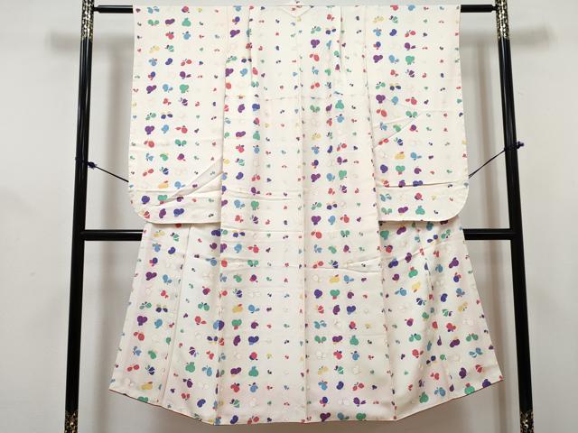 平和屋着物[]七五三　女の子　７歳　祝着　四つ身　襦袢(無双仕立て)セット　舞蝶文　金彩　逸品　DABG3270ma