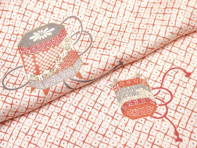 平和屋着物[]七五三　女の子　７歳　祝着　四つ身　長襦袢(袷・半衿刺繍)セット　貝桶花文　金彩　逸品　DABG3271ma