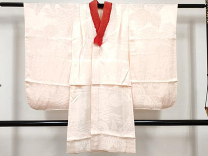 平和屋着物[]七五三 女の子 ３歳 祝着 三つ身 長襦袢(無双仕立て)セット 切嵌草花文 金彩 逸品 DABG3280ma