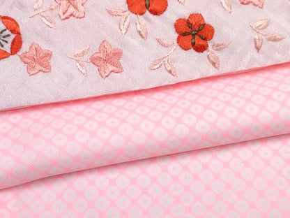 平和屋着物[]七五三 女の子 ３歳 祝着 三つ身 長襦袢(無双仕立て・半衿刺繍)セット 花文箱 暈し染め 金彩 DABG3283ma