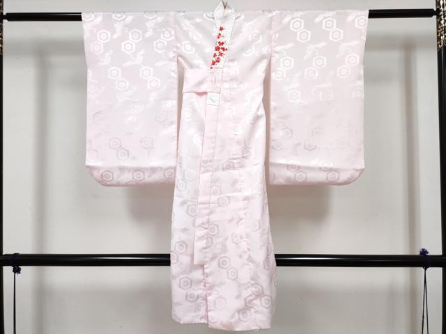 平和屋着物[]七五三 女の子 ３歳 祝着 三つ身 長襦袢(袷・半衿刺繍)セット 型染 梅花文 逸品 DABG3286ma