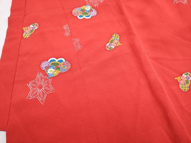 平和屋着物[]七五三 女の子 ３歳 祝着 三つ身 長襦袢(袷・半衿刺繍)セット 型染 梅花文 逸品 DABG3286ma