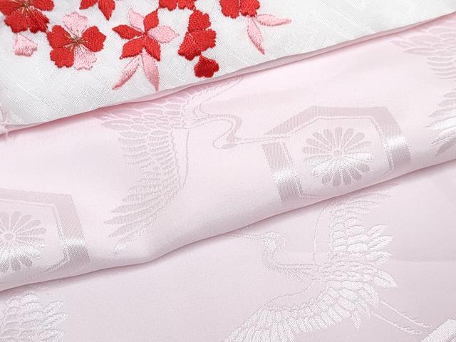 平和屋着物[]七五三 女の子 ３歳 祝着 三つ身 長襦袢(袷・半衿刺繍)セット 型染 梅花文 逸品 DABG3286ma