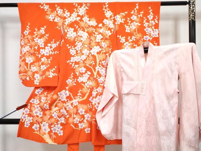 平和屋着物[]七五三 女の子 ３歳 祝着 三つ身 長襦袢(袷)セット 枝梅文 金彩 逸品 DABG3287ma