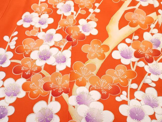 平和屋着物[]七五三 女の子 ３歳 祝着 三つ身 長襦袢(袷)セット 枝梅文 金彩 逸品 DABG3287ma