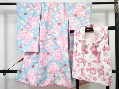 平和屋着物[]七五三 女の子 ３歳 祝着 三つ身 被布セット 花丸文 DABG3291ma