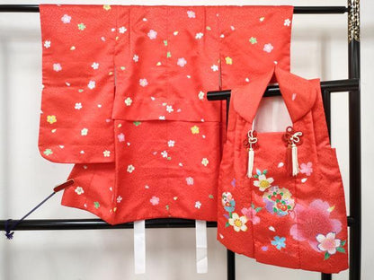 平和屋着物[]七五三 女の子 ３歳 祝着 三つ身 被布セット 舞花文 DABG3294ma